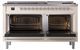 Ilve® Nostalgie II Noblesse 60'' Antique White Pro Style Dual Fuel Range with Chrome Trim-1
