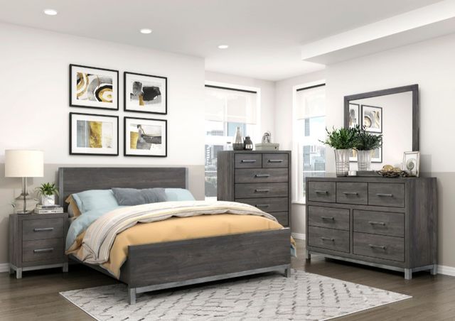 Homelegance® Zephyr Antique Silver/Brownish Gray Eastern King Panel Bed-1