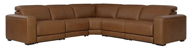 Signature Design by Ashley® Magic Man 5-Piece Caramel Power Reclining Sectional-0