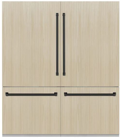 ZLINE Autograph Edition 72" 39.6 Cu. Ft. Panel Ready Built-In French Door Refrigerator with Graphite Gray Interior and Matte Black Accents-0
