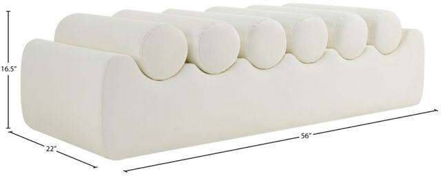 Meridian Furniture Rumble Cream Leather Bench-3