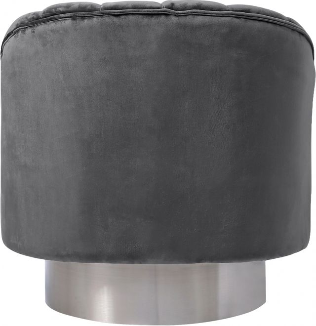 Meridian Furniture Farrah Grey/Chrome Velvet Swivel Chair-2