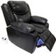 Nationwide Furniture Distributors Black Power Recliner with USB Plug and LED Lights-0