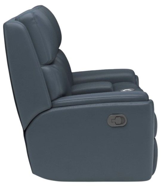 Flexsteel® Rio Blue Reclining Loveseat with Console-2