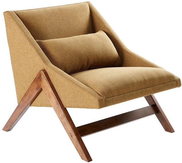 Olliix by INK+IVY Mustard Yellow/Pecan Boomerang Accent Chair-1