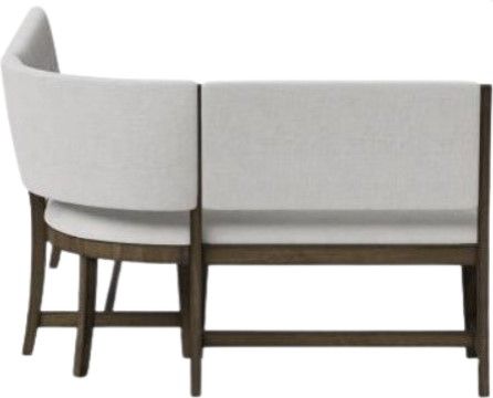 Bernards Dorval Gray/Walnut Curved Corner Bench-2