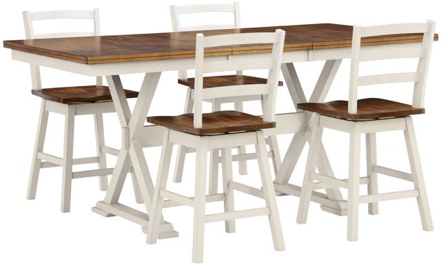 Signature Design by Ashley® Brinfern 5-Piece Antiqued White/Deep Brown Counter Dining Set-0