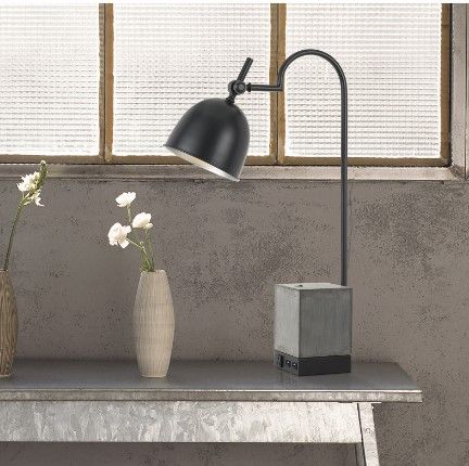 Cal® Lighting & Accessories Beaumont Black/Gray Desk Lamp-1