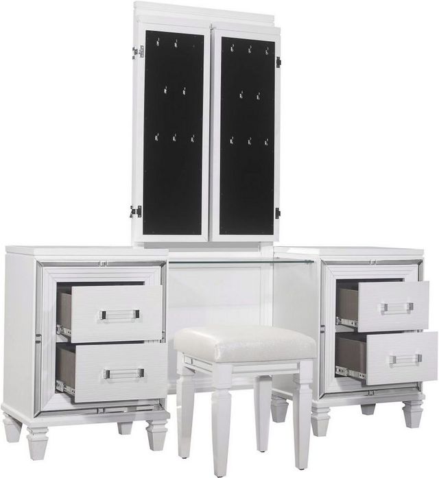 Mazin Furniture Tamsin White Metallic Vanity Set-2