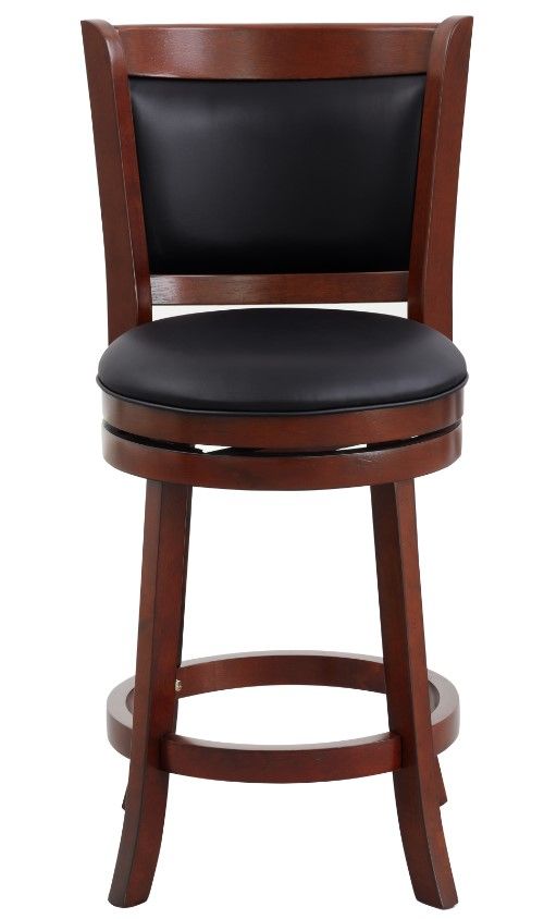 Homelegance® Shapel Black/Dark Cherry Swivel Counter Height Chair-2