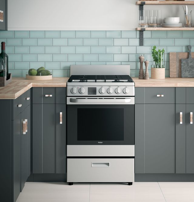 Haier 24" Stainless Steel Freestanding Gas Range-5