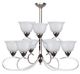 YHD Ribbon Falls Satin Nickel 9-Light Chandelier-2