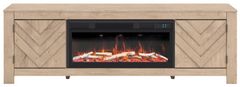 Signature Design by Ashley® Cayboni Tan 71" TV Stand with Electric Fireplace