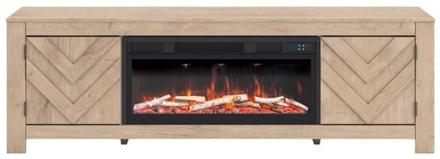 Signature Design by Ashley® Cayboni Tan 71" TV Stand with Electric Fireplace-0
