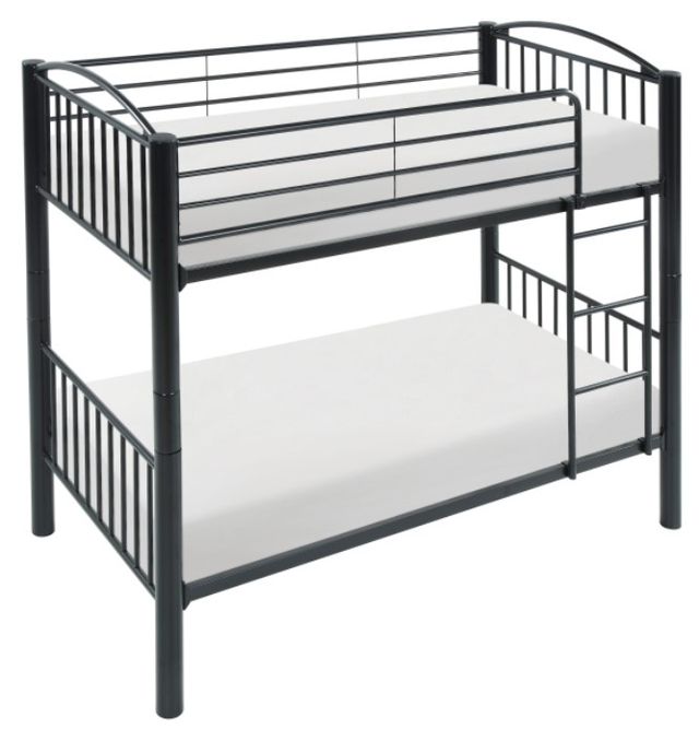 Mazin Furniture Beckett Black Twin Over Twin Bunk Bed-2