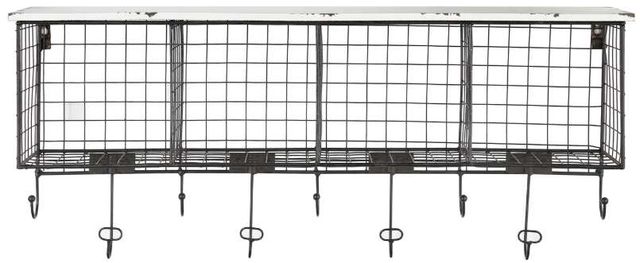 Linon Four Cubby Black/White Wall Shelf-1