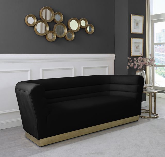 Meridian Furniture Bellini Black Velvet Sofa-1
