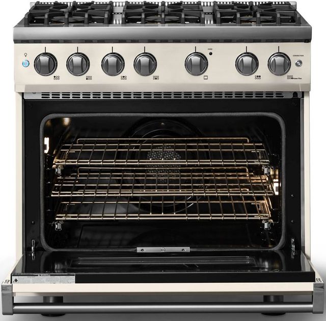 Viking® 5 Series 36" Pure White Pro Style Gas (LP) Range with Polished Chrome Trim-1