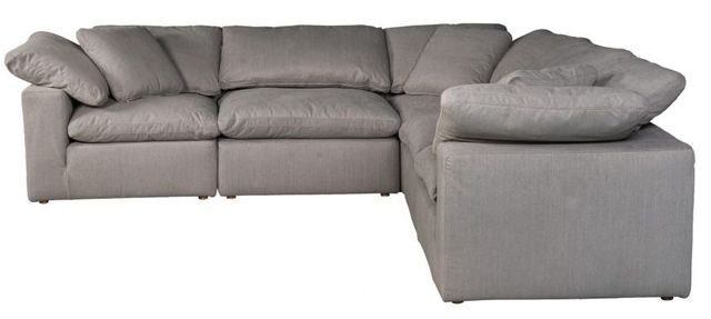 Moe’s Home Collection Clay Classic 5-Piece Light Grey L-Shaped Modular Sectional-2