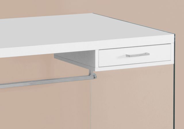 Monarch Specialties Inc. 48"L Glossy White with Tempered Glass Computer Desk-1