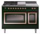 Ilve® Nostalgie II Noblesse 48'' Emerald Green Pro Style Dual Fuel Range with Copper Trim-0