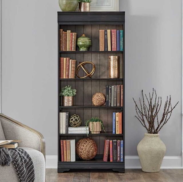 Liberty Furniture Meritage Aged Charcoal/Caramel 72" Bookcase-1