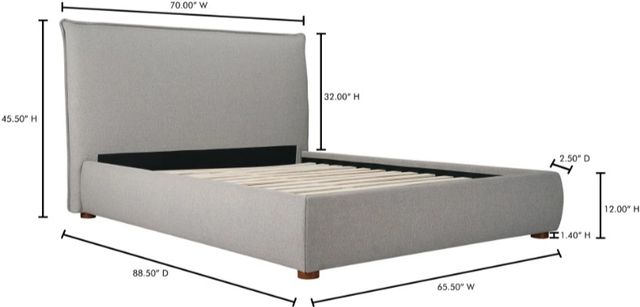 Moe's Home Collection Luzon Greystone Queen Bed-2