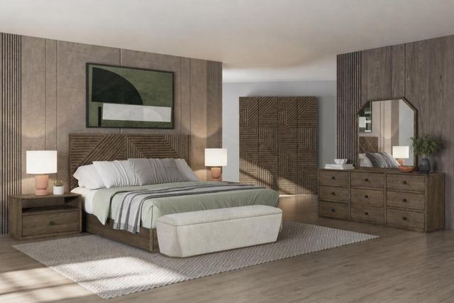 Bernards Linné Rye King Matrix Panel Bed-1