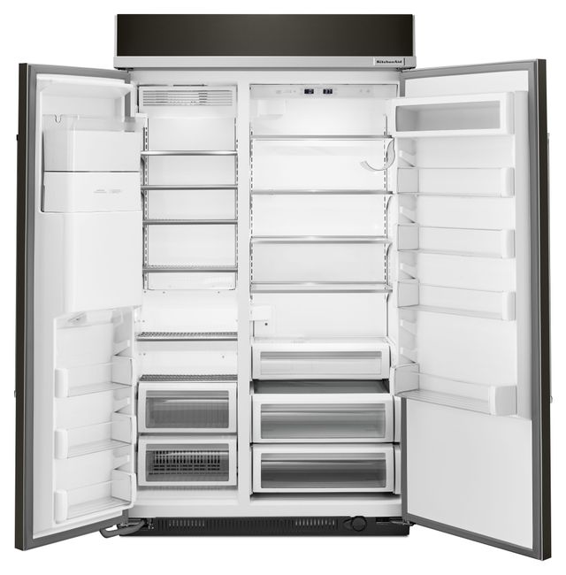 KitchenAid® 29.52 Cu. Ft. Black Stainless Steel with PrintShield™ Finish Built In Side-By-Side Refrigerator-1