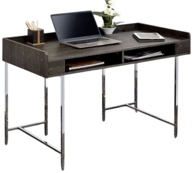 Furniture of America® Alvin Brown/Chrome Desk-0