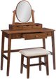 Linon Emery 3-Piece Walnut Vanity Set-3