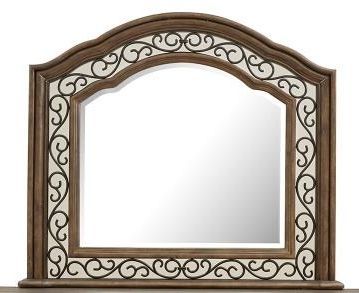 Magnussen Home® Durango Willadeene Brown Shaped Mirror-0