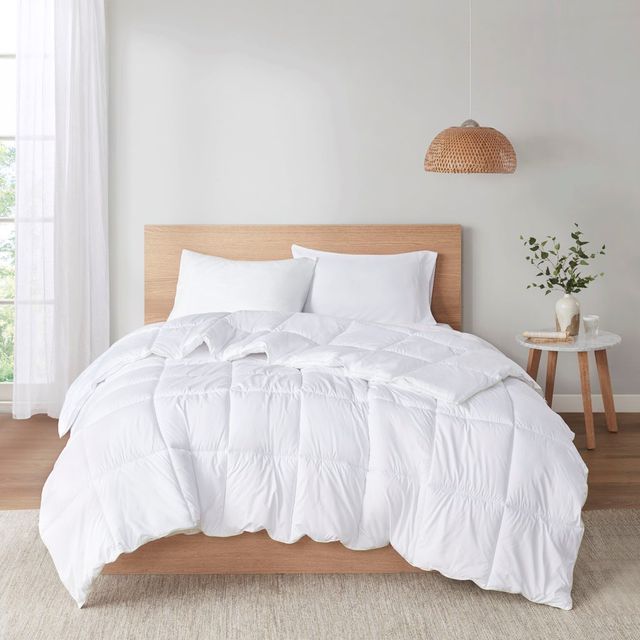 Olliix by Clean Spaces Allergen Barrier White King Anti-Microbial Down Alternative Comforter-3