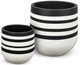 Le Present Stripe White and Black 12" Planter-1