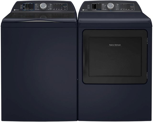 GE Profile™ Sapphire Blue Top Load Washer & Electric Dryer Laundry Pair-0
