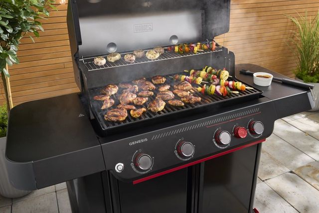 Weber® Genesis® E-430 Stealth® Edition 4-Burner Matte Black Freestanding Natural Gas Grill-4