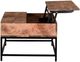 Worldwide Homefurnishings Inc. Ojas Natural Burnt Lift-Top Coffee Table with Black Base -4