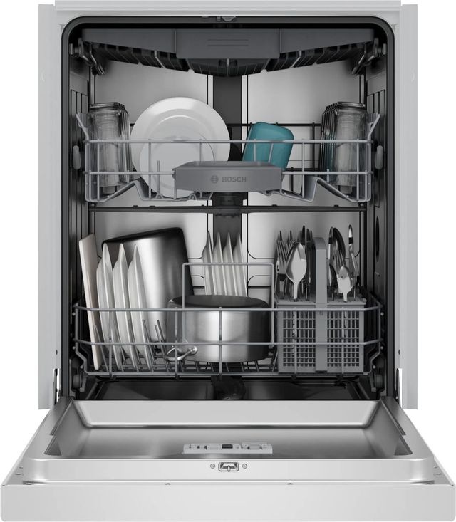 Bosch® 300 Series 24" White Front Control Built-In Dishwasher-3