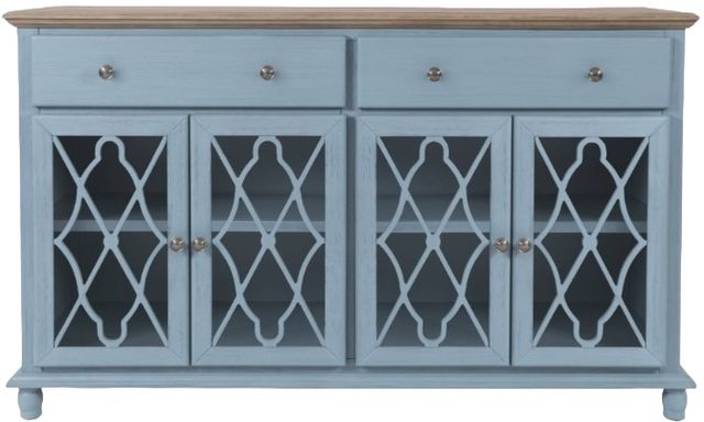 Jofran Inc. Aurora Hills Brushed Blue 4-Door Accent Chest-2