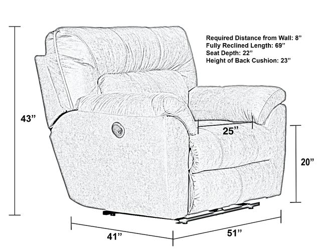 iAmerica Collins Coffee Power Wall Hugger Recliner-62650-4 1429-49-1