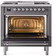 Ilve® Nostalgie II Series 36" Graphite Matte Pro Style Dual Fuel Range-1