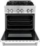 ZLINE 30" Stainless Steel Pro Style Dual Fuel Range with White Matte Door-1
