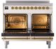 Ilve® Nostalgie II Noblesse 40'' Antique White Pro Style Induction Range with Brass Trim-1