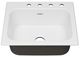American Standard Quince Brilliant White 25" 4-Hole Drop-In Single-Bowl Kitchen Sink-3