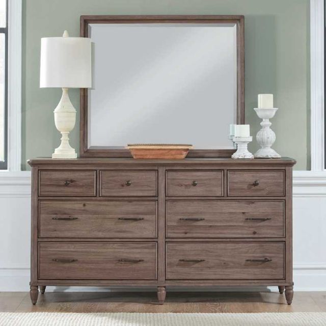Liberty Furniture Hickory Grove Heirloom Brown Dresser and Mirror-1