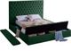 Meridian Furniture Bliss Green Velvet Full Bed-3