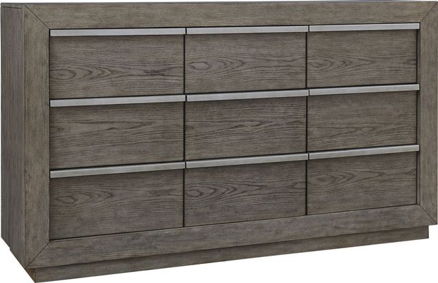 Benchcraft® Anibecca 5-Piece Weathered Gray Queen Upholstered Panel Bed Set-2