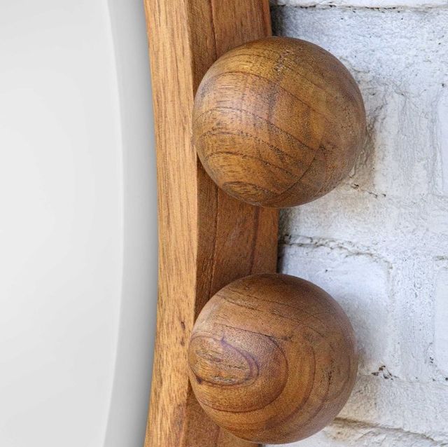Uttermost® Cyra Walnut Beaded Round Mirror-4