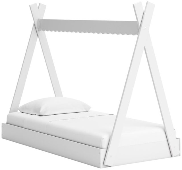 Signature Design by Ashley® Hallityn White Youth Twin Tent Complete Bed in Box-1