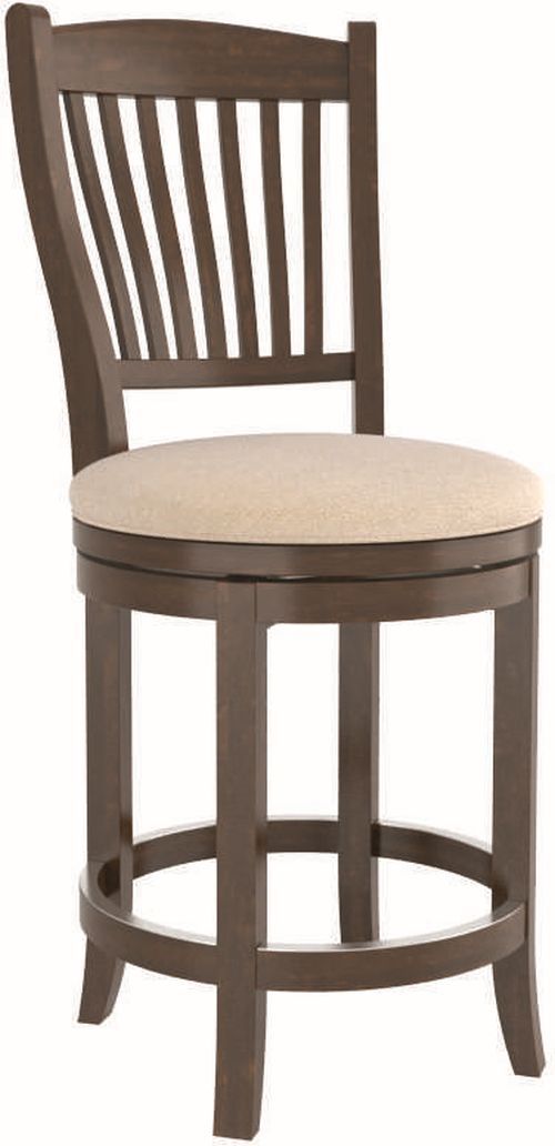Canadel® Canadel Cognac Washed Upholstered Swivel Stool-0